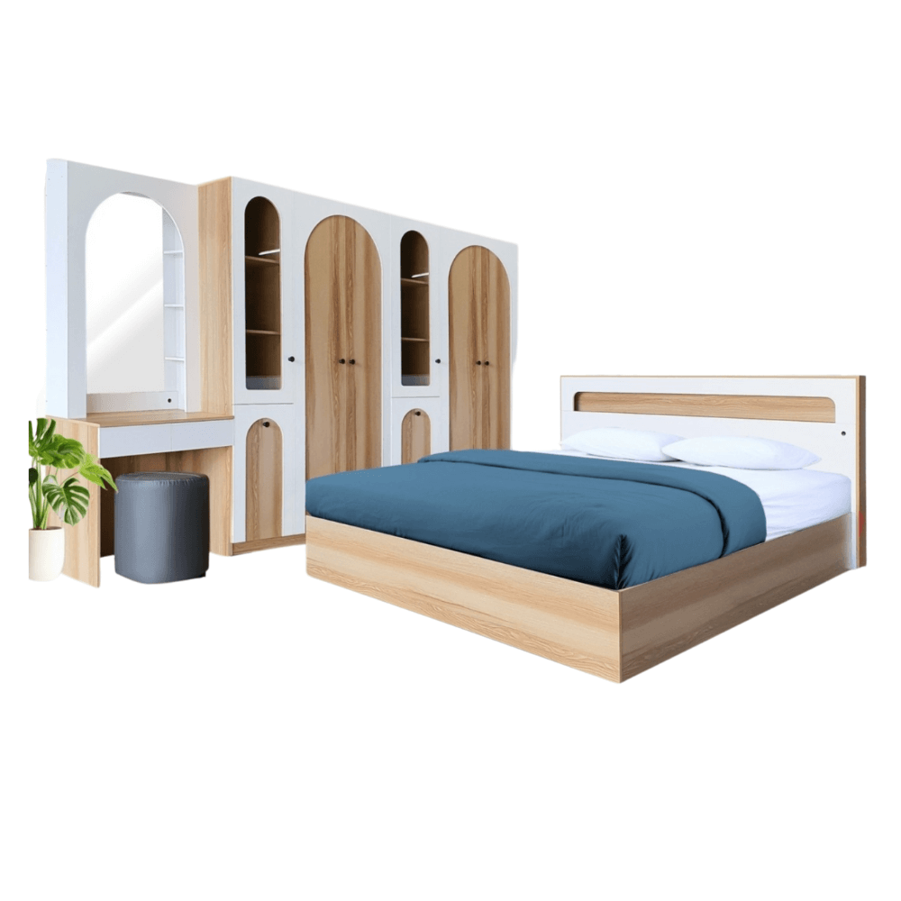 ชุดห้องนอน 6 ฟุต WISDOM DESIGN FURNITURE รุ่น ARISTA 12 สี แอช/ขาว_5